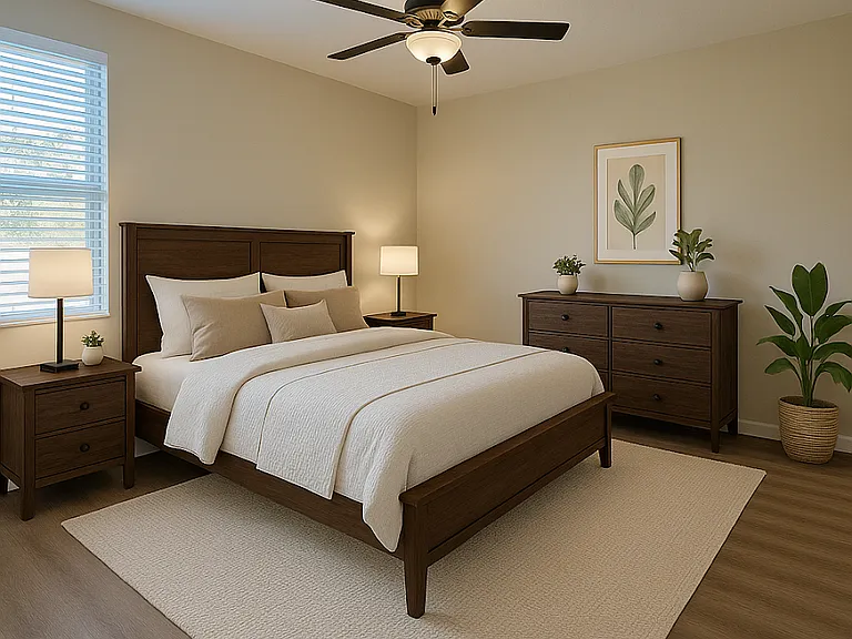 Main bedroom virtually staged