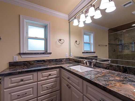 Master bath with lots of counter space and storage.