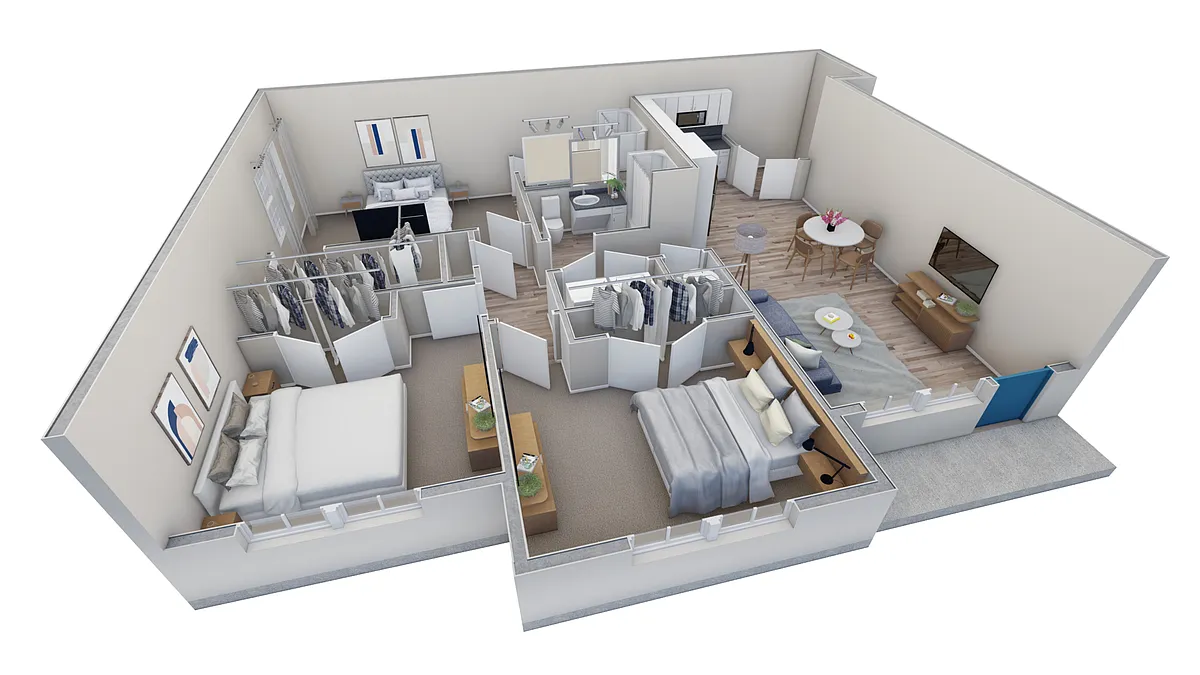 Floor plan 3 BR 2 Bath Retreat Courtyard