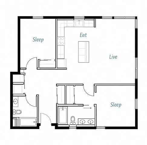 Floor plan A1- 2B