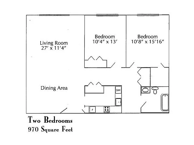 Floor plan TWO BEDROOM DELUXE