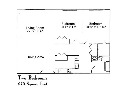 Floor plan TWO BEDROOM DELUXE
