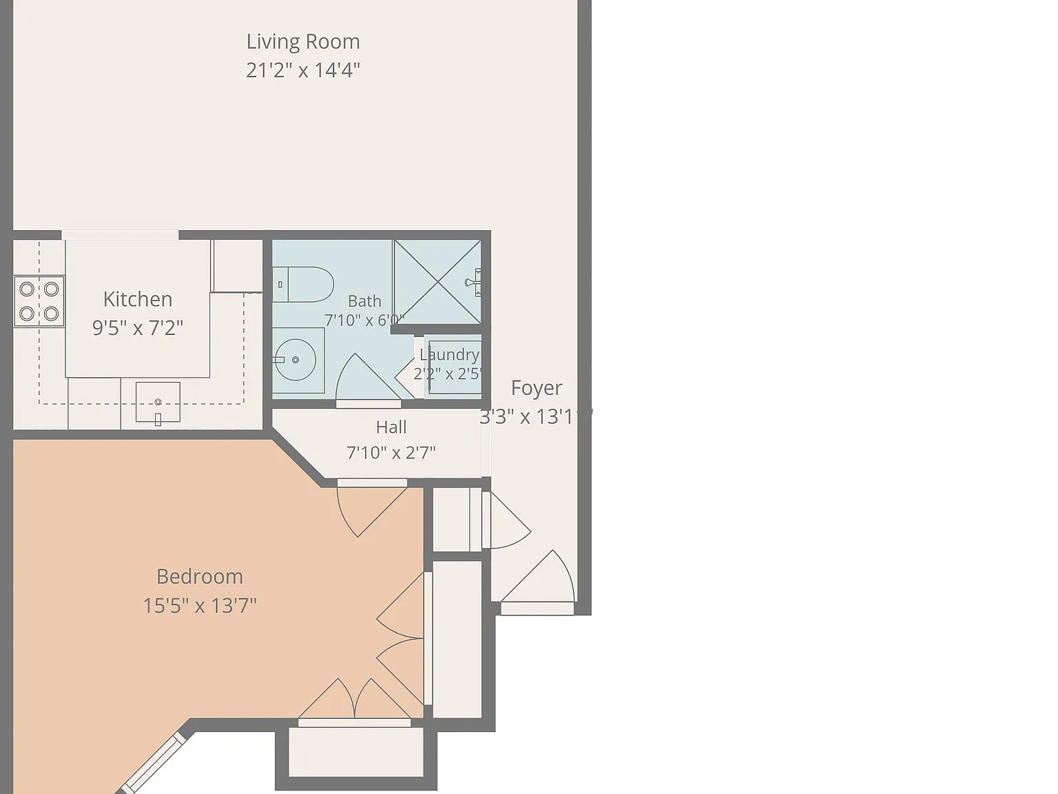 1 bed, 670 sqft, $4,900 — Photo 2