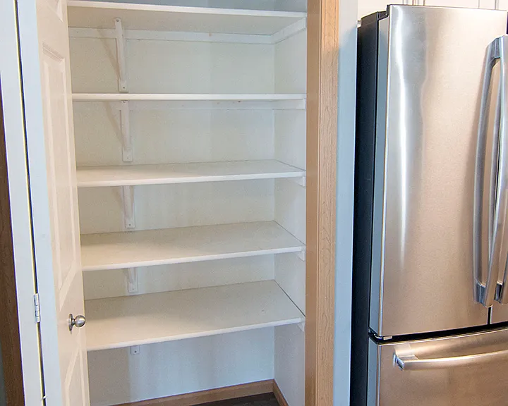 Each home has a large pantry in the kitchen.