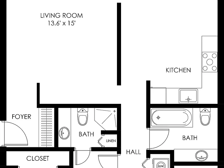 Valley Run 2 Bedroom 2 Bathroom_2D Valley Run 2 Bedroom 2 Bathroom_2D
