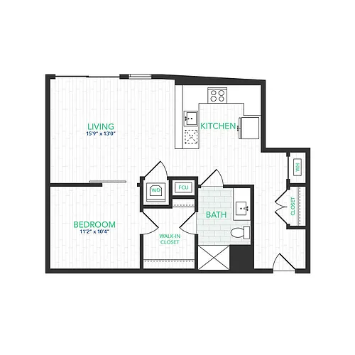 Floor plan VISTA 1 BED 8