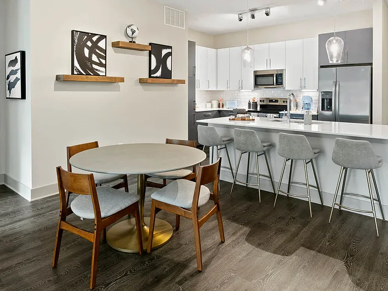 Kitchen and Dining Area with Hard Surface Flooring