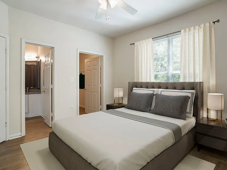 Renovated Package II bedroom with hard surface flooring