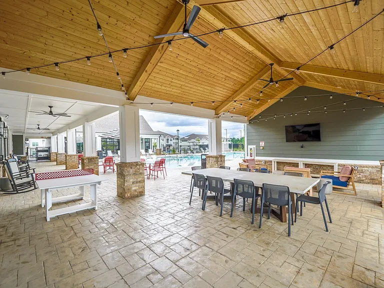 Gas grills and patio area