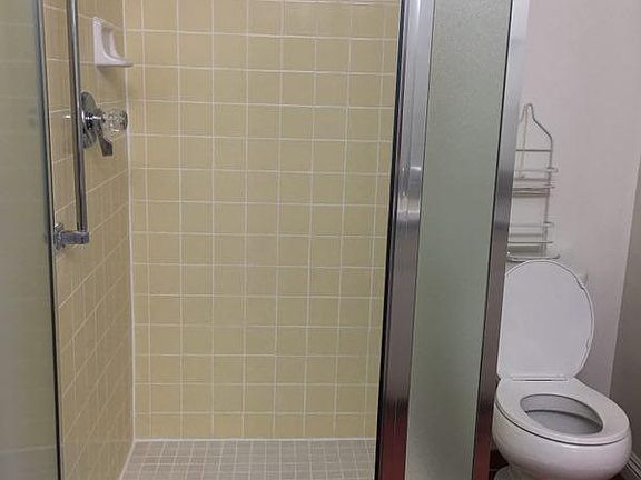 new shower and toilet