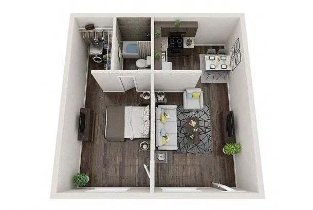 Floor plan Upgraded 1 Bedroom