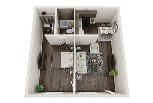 Floor plan Upgraded 1 Bedroom