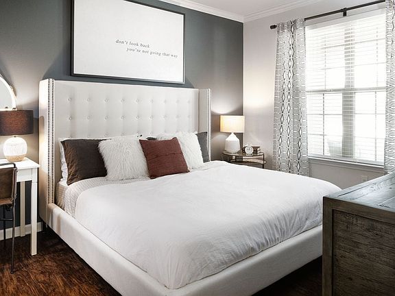 Bedroom with hard surface flooring