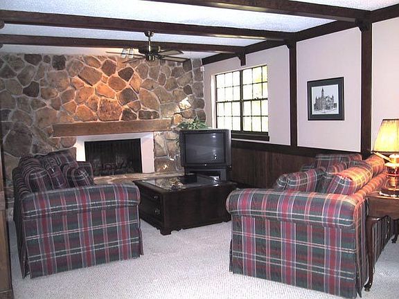 Family Room w/ Stone Fireplace