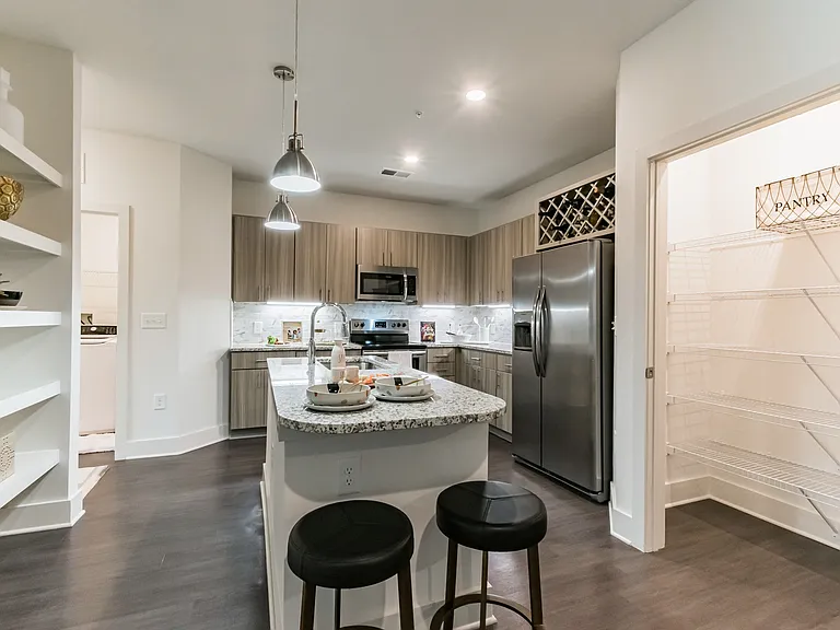 Free Standing Island in Kitchen, Model Unit