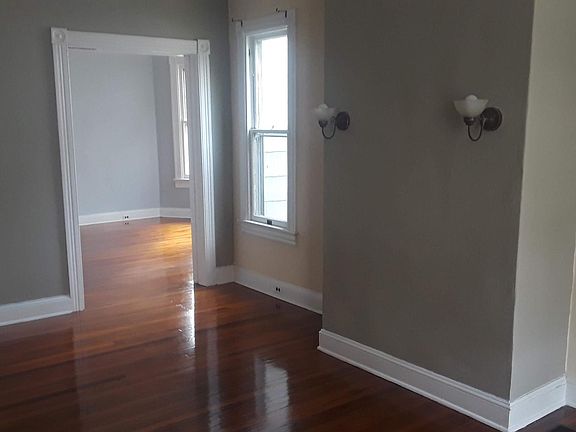 Living room view into the dining room