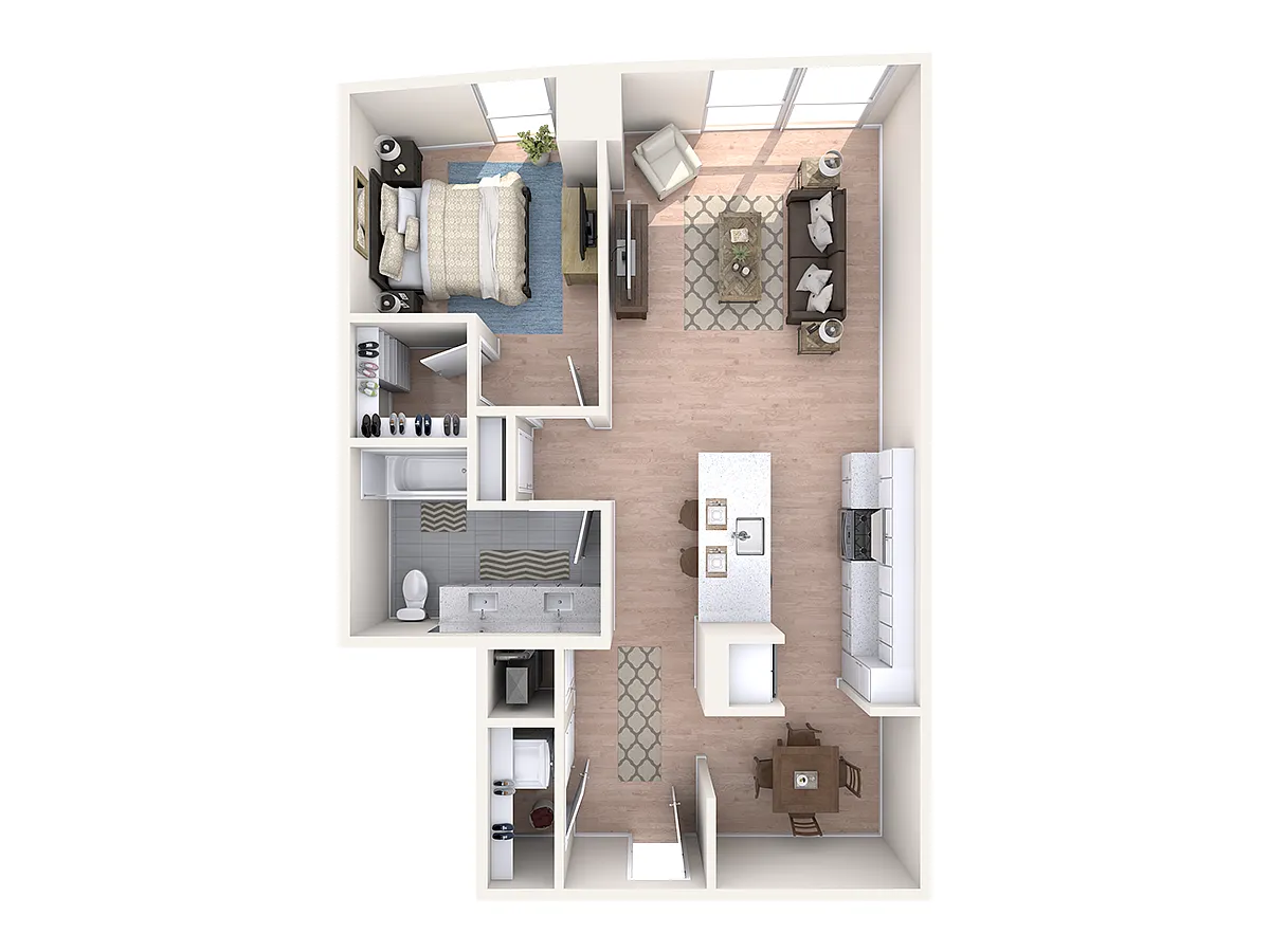 Floor plan 1 Bedroom + Den - A+8