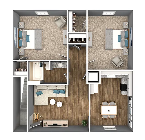 Floor plan 2 Bedroom 1 Bath