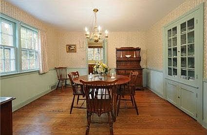 Dining room with built-ins and chair rail molding
