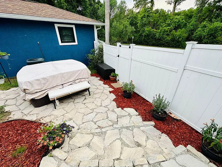 Private patio with Jacuzzi off Master
