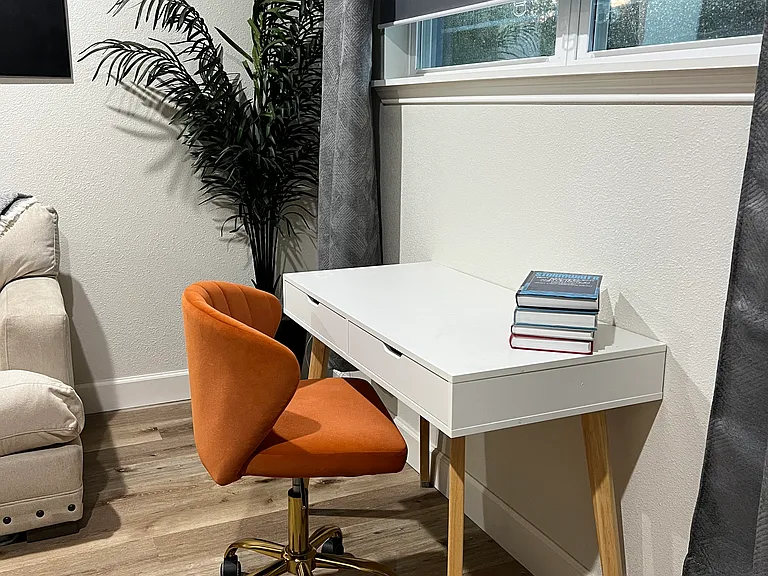 Study area is in the living room