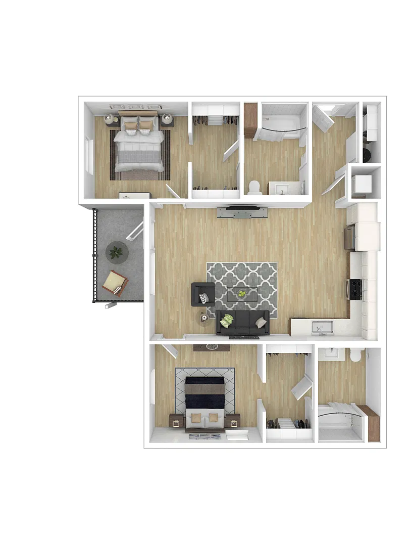 Floor plan 2x2 A INCOME QUALIFIED