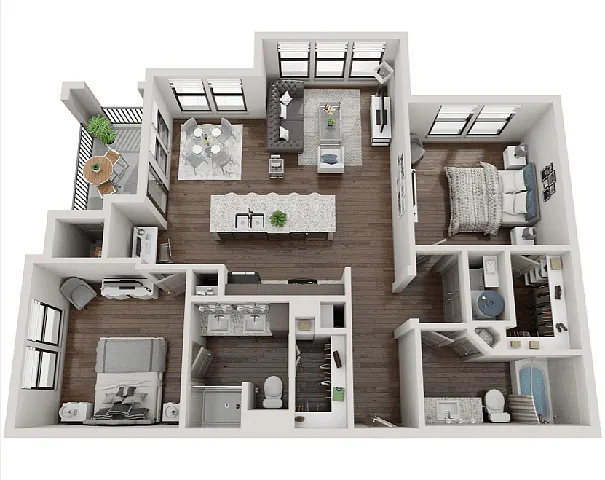 Floor plan Two-Bedroom (B3)