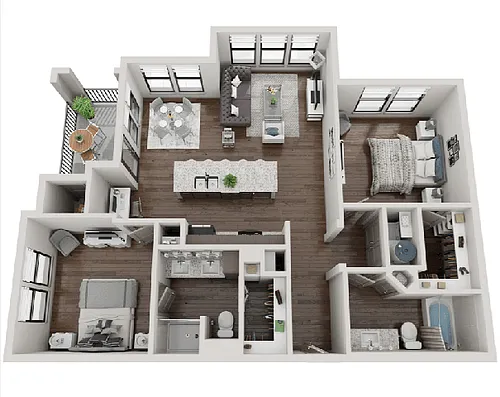 Floor plan Two-Bedroom (B3)