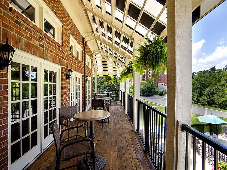 Covered veranda with a beautiful view