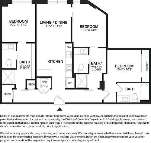 Floor plan 3 Bed/3 Bath-C1