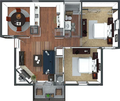 Floor plan Two Bedroom-One Bath