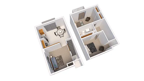Floor plan Two-Bedroom Townhome