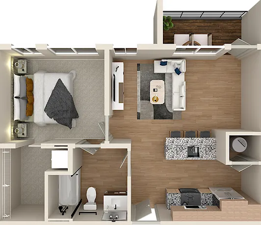 The Patent 1A - 1br, 1ba Floorplan The Patent 1A - 1br, 1ba Floorplan
