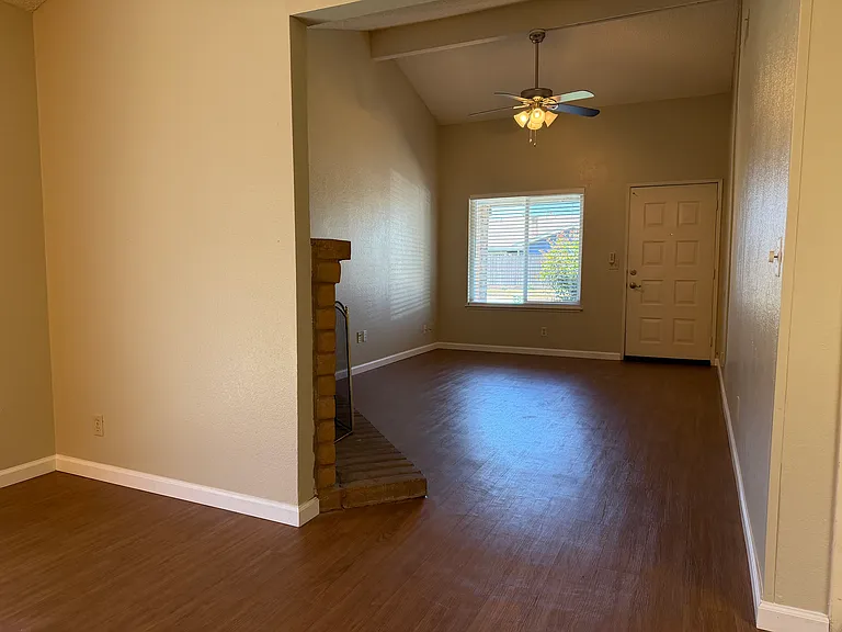Looking at front door and living room
