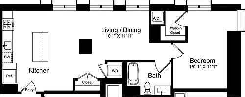Floor plan 1 Bedroom H