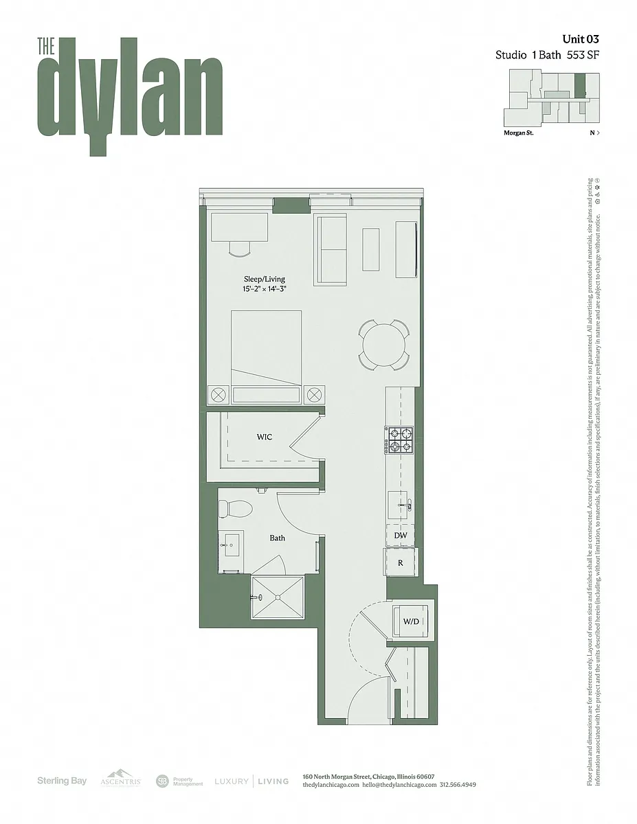 Floor plan Tier 03 - Studio/1bath