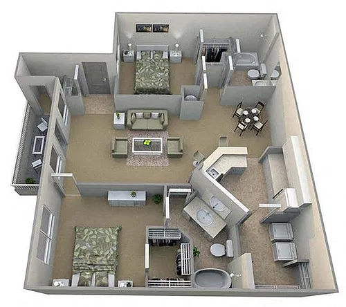 Floor plan The Briarwood 2 Bed/2 Bath