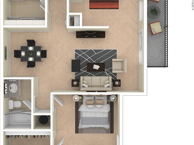 1.1D with Den: Beds - 1: Baths - 1: SqFt Range - 803 to 803