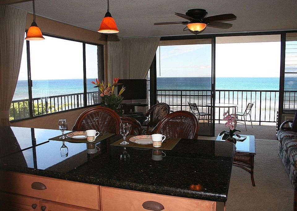 kitchen, dining view