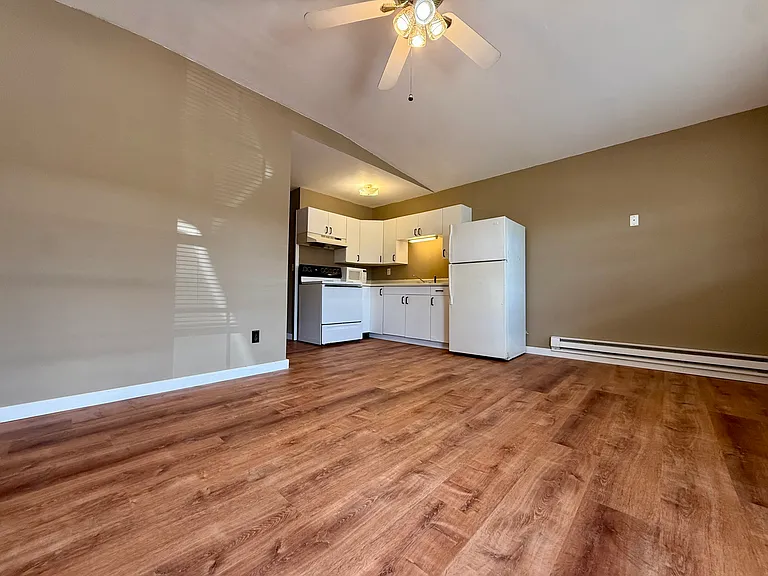 View of kitchen space from living room