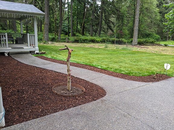 The homes welcomes you with a beautiful Japanese Maple Tree