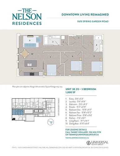 Floor plan Three Bedroom