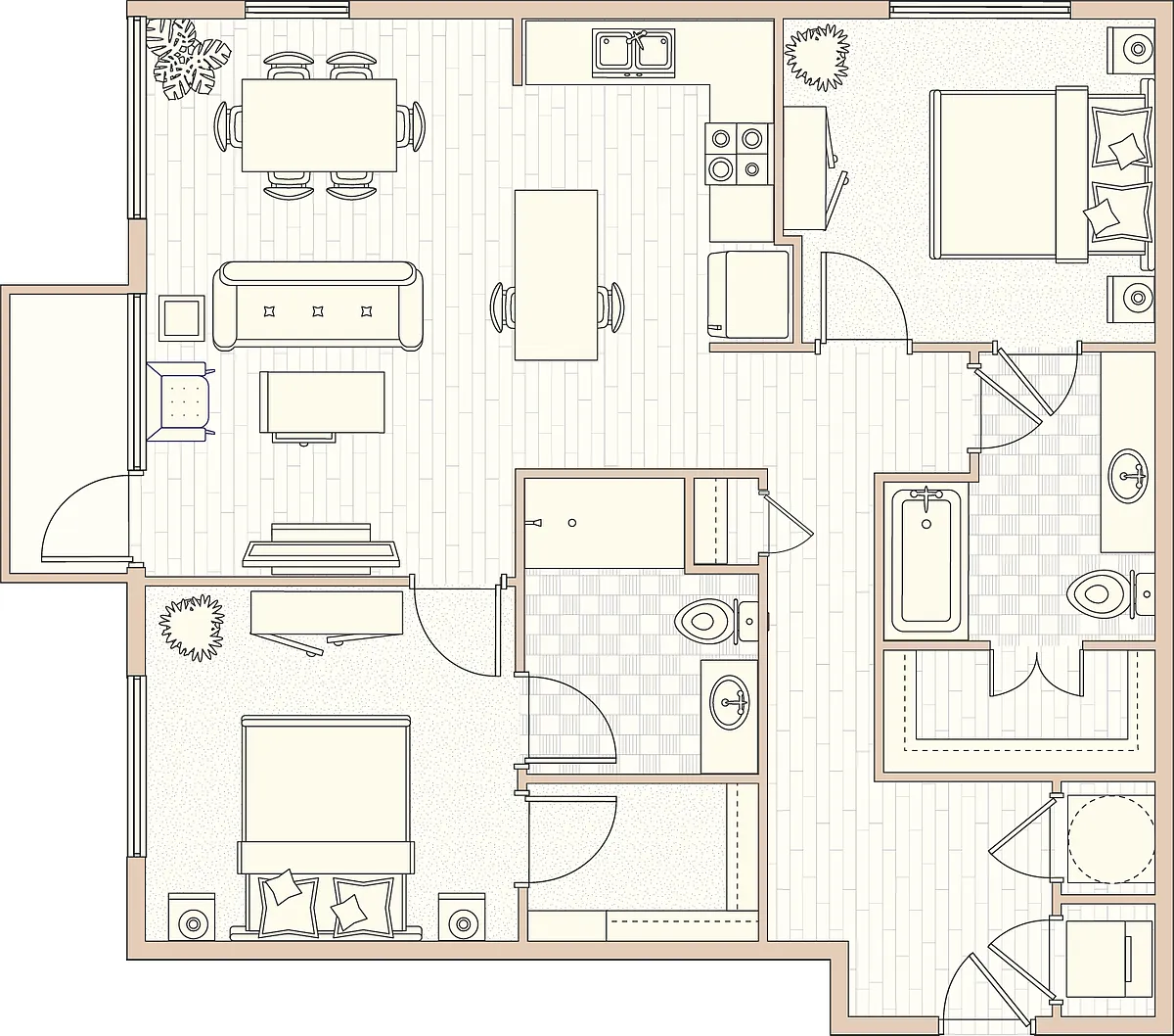 Floor plan B1 - 2 Bed 2 Bath