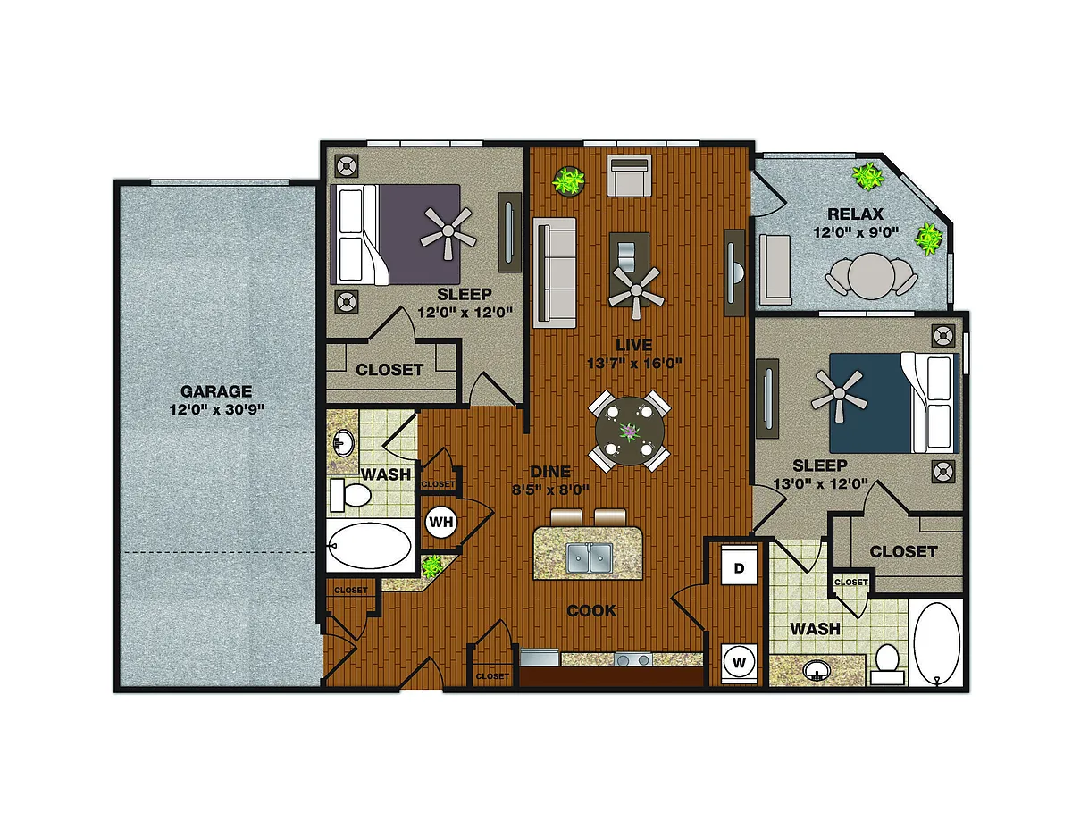 Floor plan B1 W/Garage