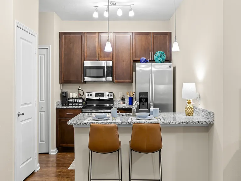 Kitchen Area with high Chairs