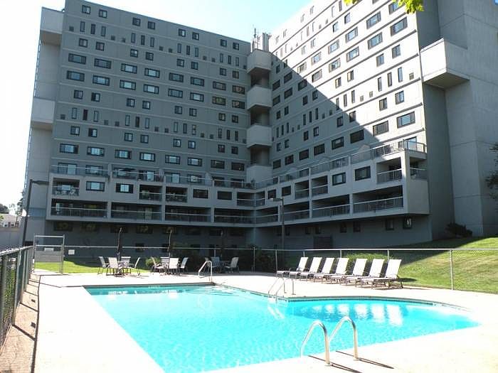 Pool toward condo