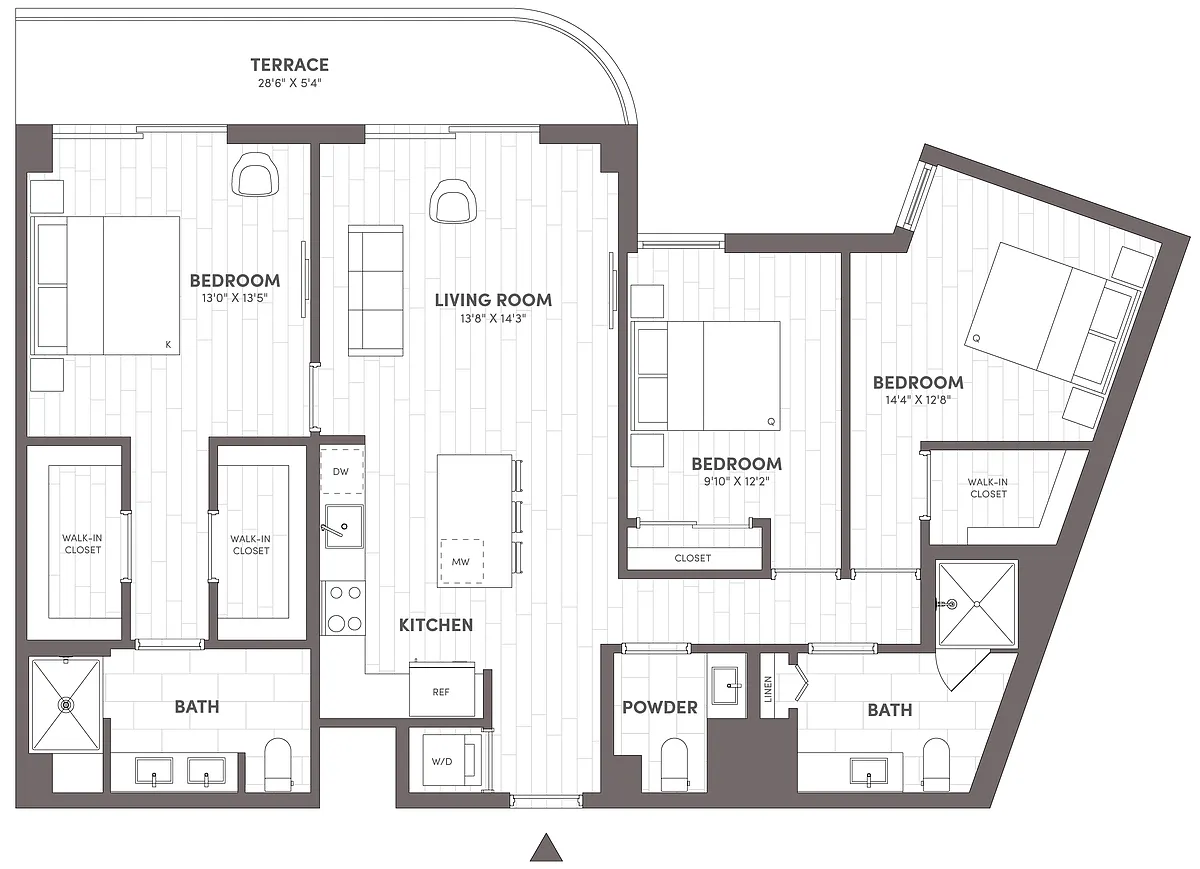 Floor plan 3 Bed-2.5 Bath-E
