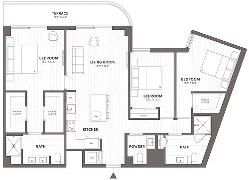 Floor plan 3 Bed-2.5 Bath-E