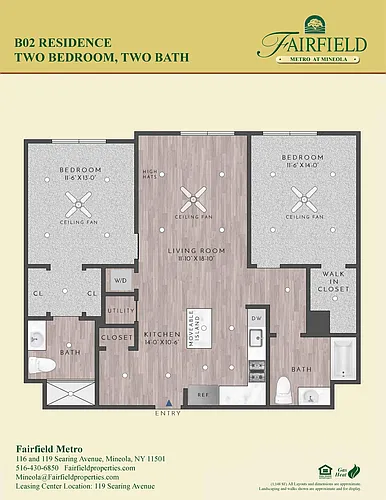 Floor plan B02 Two Bedroom