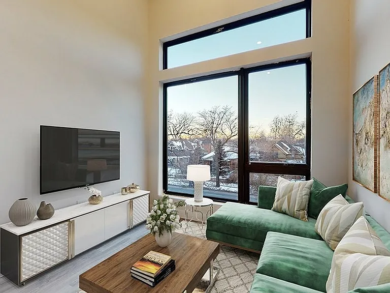 Bright Living Room with Modern Design and Lots of Light